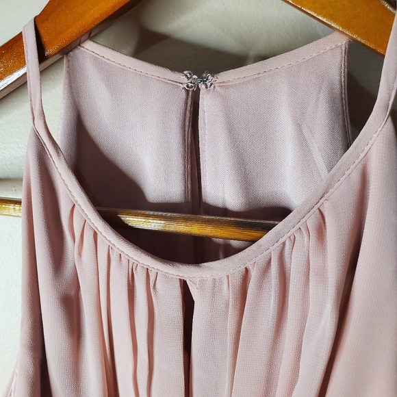 David's Bridal Ballet Pink Halter Maxi Dress Bridesmaid Size 6 - Picture 7 of 12